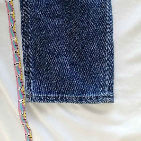 Toteme Straight Leg Mid Rise Ankle Crop Jeans Mid Blue 28 - Picture 15 of 16